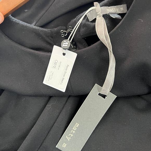 NEW! Matty M Ponte Dress Halter Fit and Flare Black - L - Picture 4 of 5